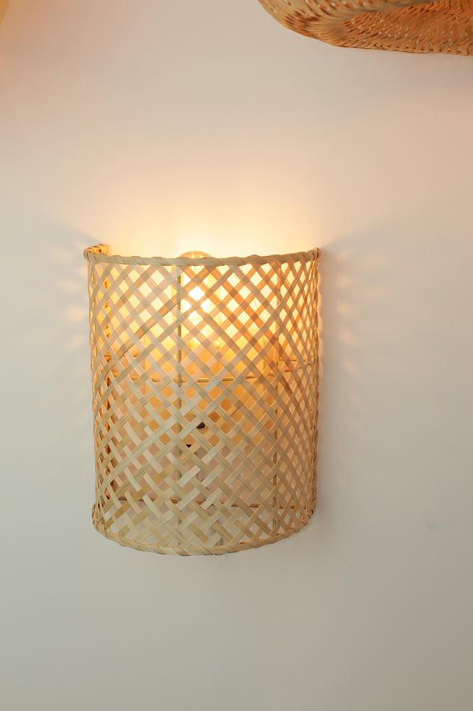 Lúminaria Pendente Rattan de Palha Nova Guine Detalhes